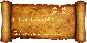 Pilnay Kasszián névjegykártya
